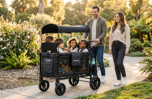 WonderFold W4 Luxe quad stroller wagon