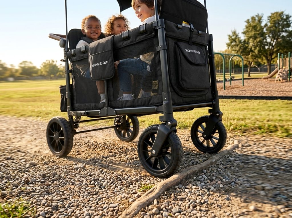 WonderFold W4 Luxe Quad Stroller Wagon