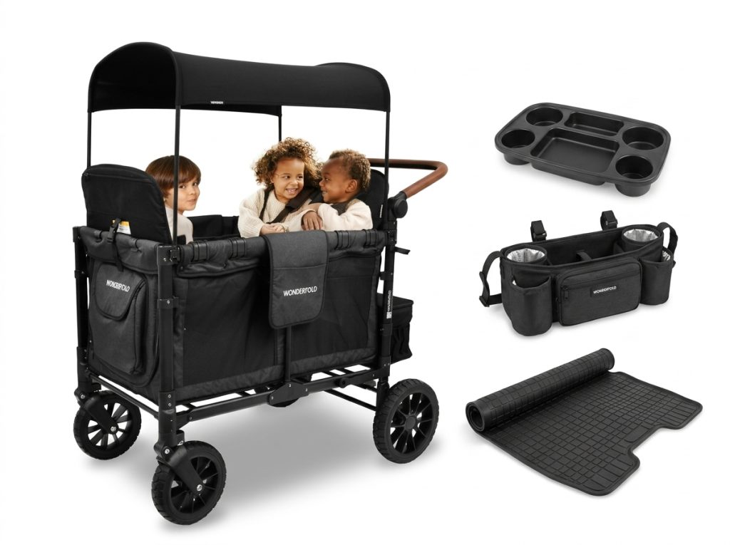 WonderFold W4 Luxe Quad Stroller Wagon