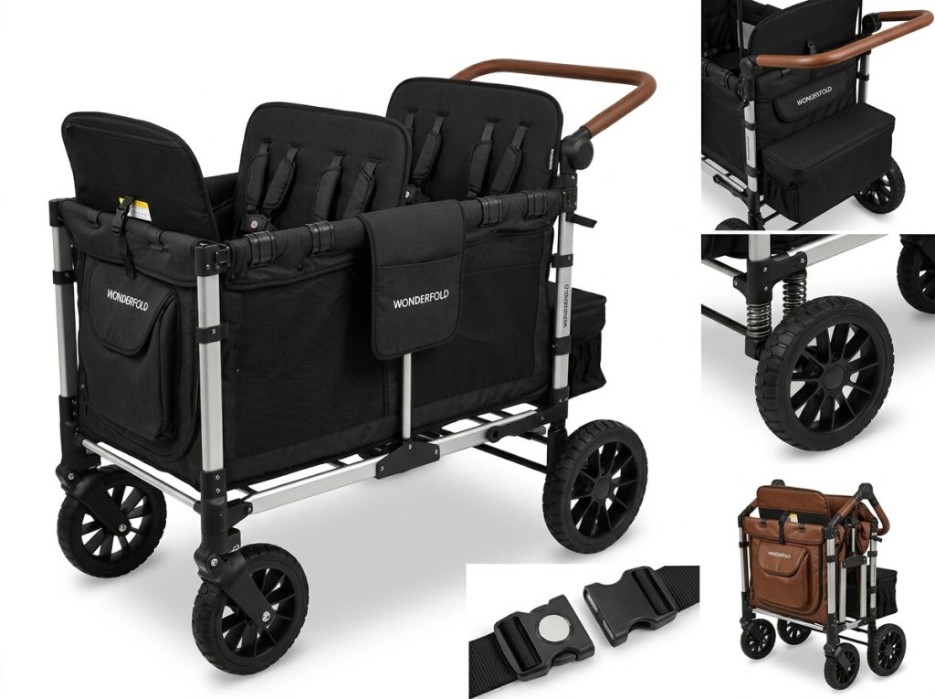 WonderFold W4 Luxe Quad Stroller Wagon