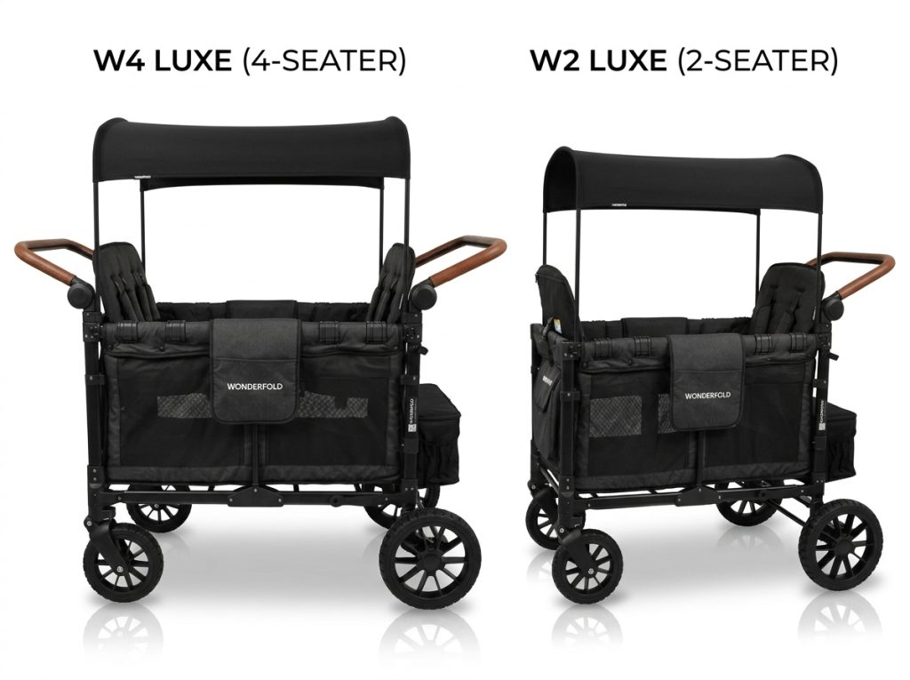 WonderFold W4 Luxe Quad Stroller Wagon