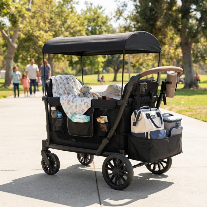 WonderFold L4 Quad Stroller Wagon Review