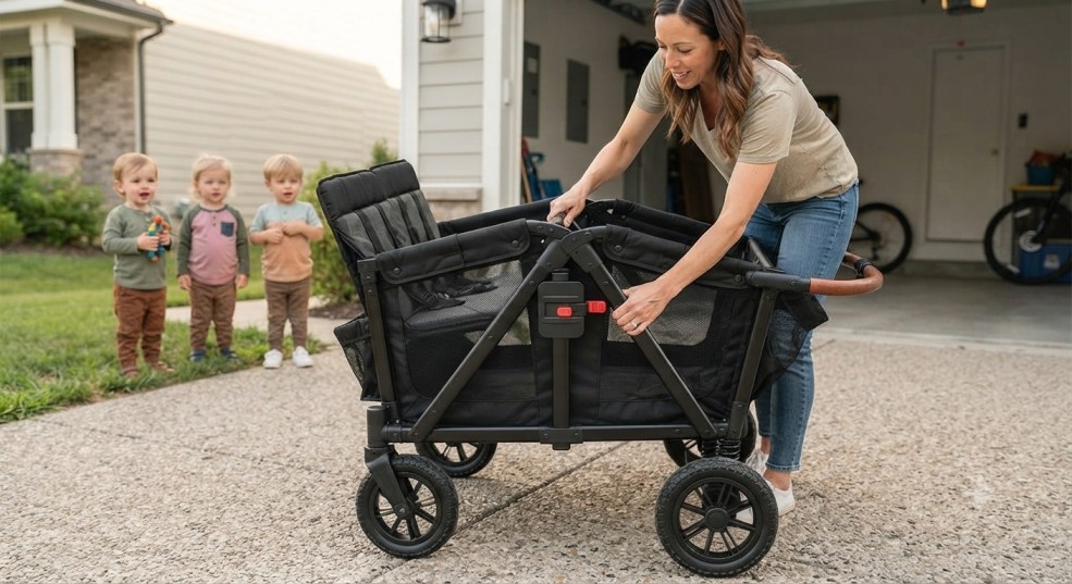 WonderFold L4 Quad Stroller Wagon Review