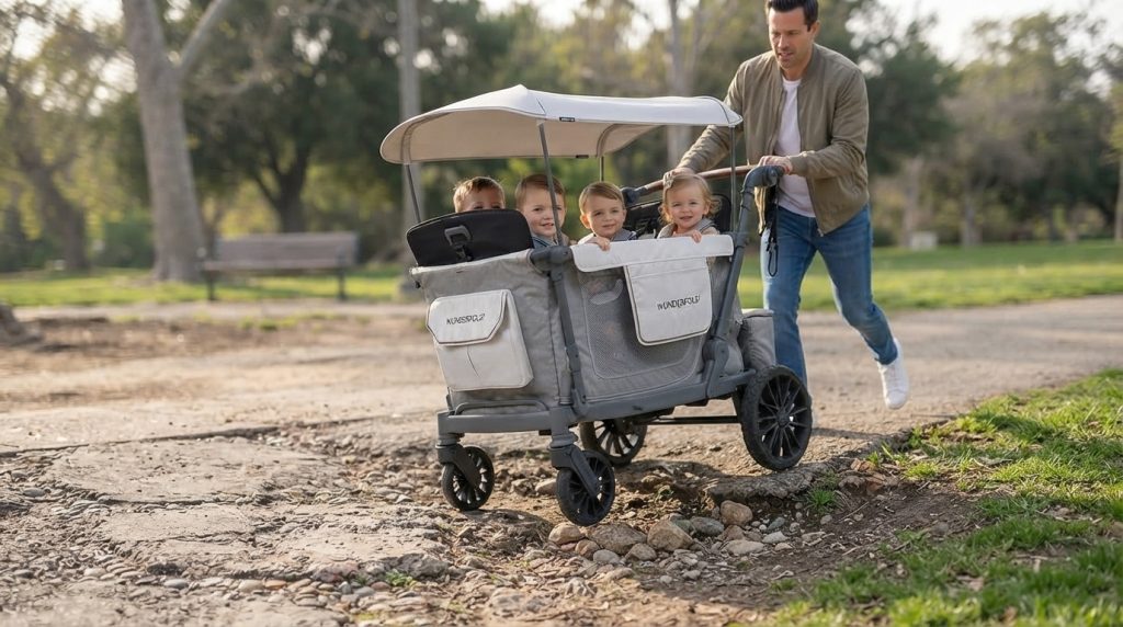 WonderFold L4 Quad Stroller Wagon Review