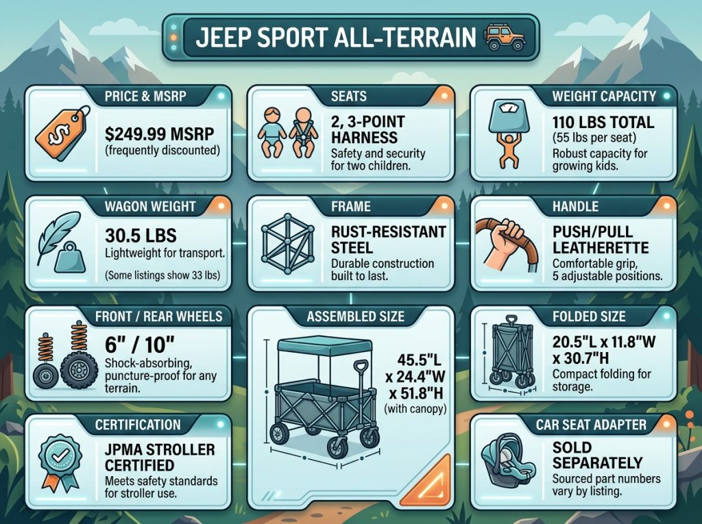 Jeep Sport All-Terrain Stroller Wagon Review 